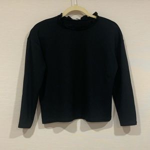 ZARA ruffle neck crop top